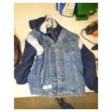 NICE LARGE BLUE JEAN JACKET WITH HOOD