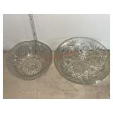 Two Cur Glass Star of David Serving Bowls