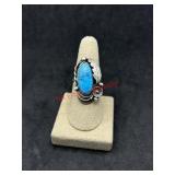 Unmarked Turquoise Sterling Ring (Dining Room)