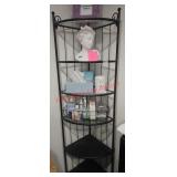 Tall black corner shelving unit - No Con(Wax room)