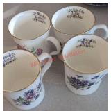 Crown Trent bone china matching cup set of 4