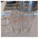 Libbey Gold Rimmed Tumbler Drinking Glasses set