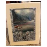 Gary Peterson Alaskan bear scene ceramic plaque