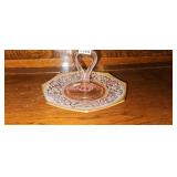 Pink Elegant Depression Glass - Gold Trim-