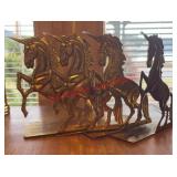 Golden metal light weight unicorn paper/book rack