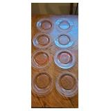 (9) Pink Carnival Glass Plates (kitchen)