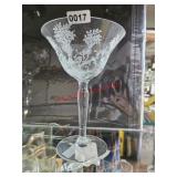 Etched champagne glass