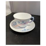 China cup and saucer blue flowers