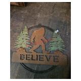 Metal bigfoot sign, appx 12" wide