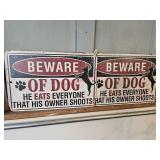 Pair of metal signs, appx 8x12 each