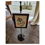 Needlepoint on decorative wood stand