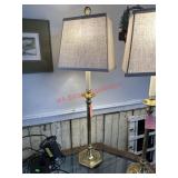 Gold Candlestick Lamp w/sweet finial & shade