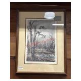 Ned Ewell Wood Duck Print 1980 Signed & Numbered