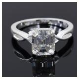 APPR $2100 Moissanite Ring 2.2 Ct 925 Silver