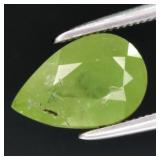 1.87ct 10x6.5mm Pear Natural Green Sphene Gemstone