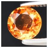 0.41ct 4.7mm Round Orange Sapphire Gemstone, Songe