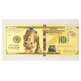 100 Usd R2-d2 24k Gold Foil Bill