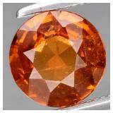 1.14ct 6.6mm Round Natural Orange Spessartite Garn