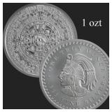 1oz .999 Silver GSM Aztec Round