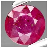 0.60ct 5.2mm Round Purplish Red Ruby Gemstone Mada