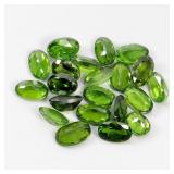 Oval Natural Top Rich Green Chrome Diopside 20pcs