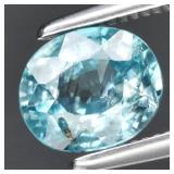 1.09ct 6.3x5.3mm Oval Natural Gentle Heat Blue Zir