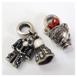 Silver Pack Of 2 Pandora  Beads (~Size 0)  (~lengt