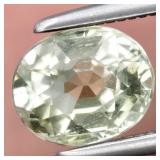 0.97ct 6.6x5.3mm Oval Natural Unheated Light Green