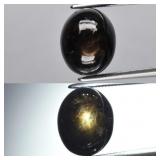 7.91ct 10.5x8.5mm Oval Cab Black 6 Ray Star Sapphi