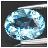 1.87ct 8.8x7mm Oval Natural Sky Blue Topaz Gemston