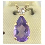 10K Yellow Gold Amethyst And Moonstone  (0.7ct)  P