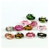 Oval Natural Unheated Multi Color Tourmaline 12pcs