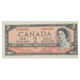 1954 Canadian $2 Note GUNC L/G