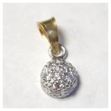 18K Yellow And White Gold Cz 0.86G  Pendant,  Sugg