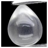 0.68ct Briolette Cab Drilled Natural Rainbow White