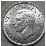 MS-60 Canada 1938 Silver Dollar