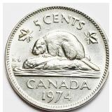 Canada 1974 Elizabeth II 5 CENTS coin