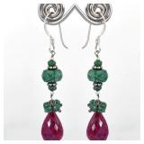 33.60 Ct Round and Pear Cut,Gemstone Earring