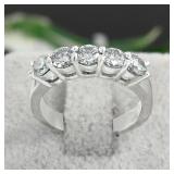 1.50 Ct Round Cut, White Mossanite Ring, US 6.80