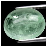 9.94ct 14.5x11.5mm Oval Cabochon Natural Green Flu