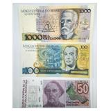 Lot of 3 Uncirculated Foreign Notes