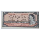 1954 Canadian $2 Note CU V/G