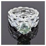 APPR $1500 Moissanite Ring 2.95 Ct Silver Ring