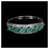 Marquise Emerald 5x2.5mm Topaz Gemstone 925 Sterli