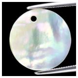 1.16ct 13mm Round Drilled Natural Rainbow Pearl Sh