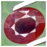 1.38ct 7x6mm Oval Blue-Reddish Orange Sapphire Gem