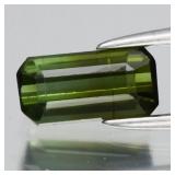 0.70ct 7.5x3.7mm Octagon Natural Unheated Green To