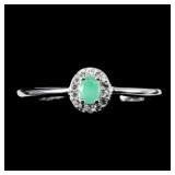 925 Sterling Silver Ring Oval Emerald Topaz Natura