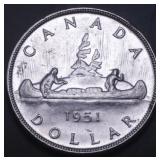 Canada Silver Dollar 1951 SW