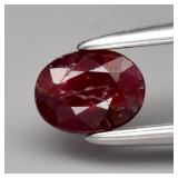 0.39ct 4.7x3.6mm Oval Unheated Red Ruby Gemstone M